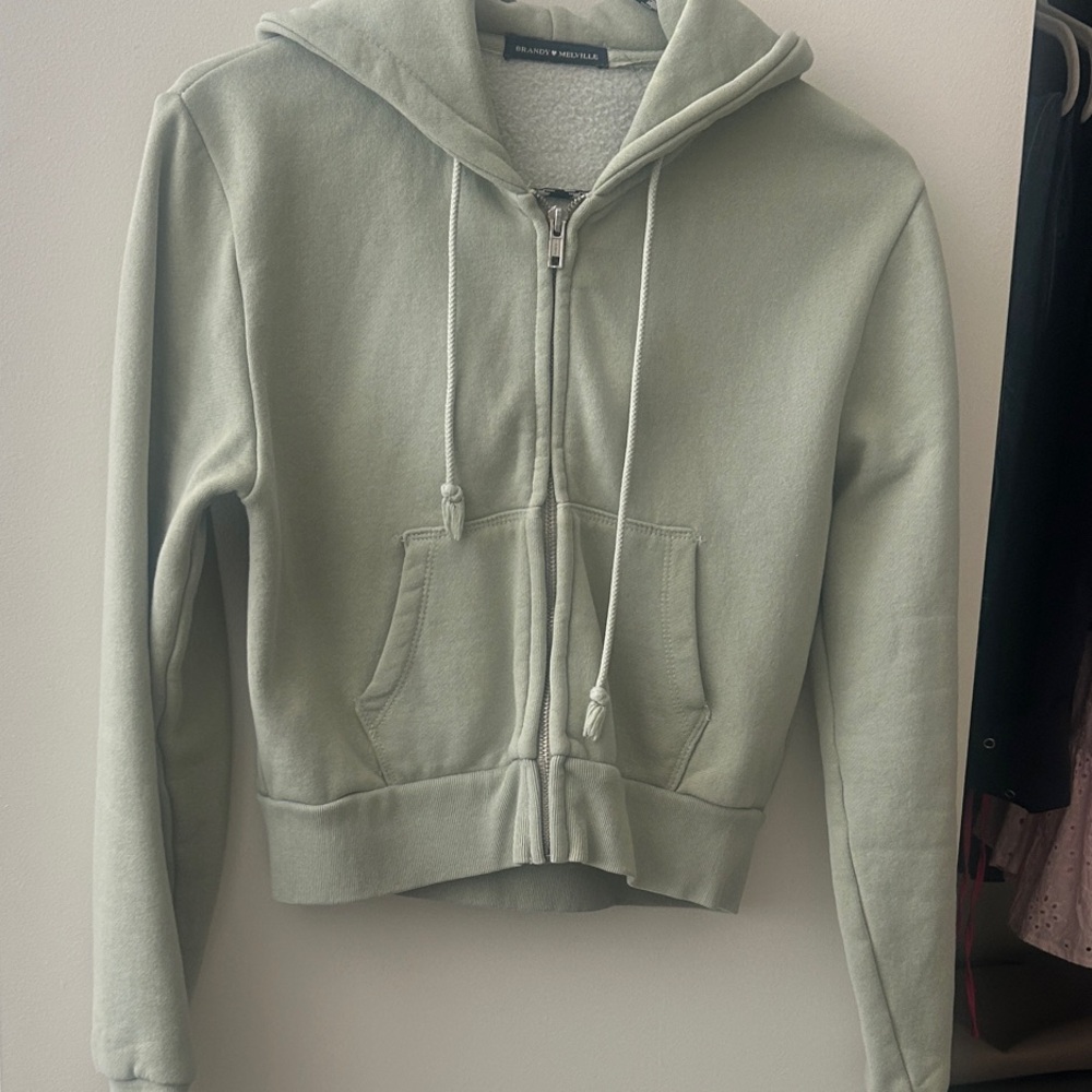 Brandy Melville Women's Green Hoodie